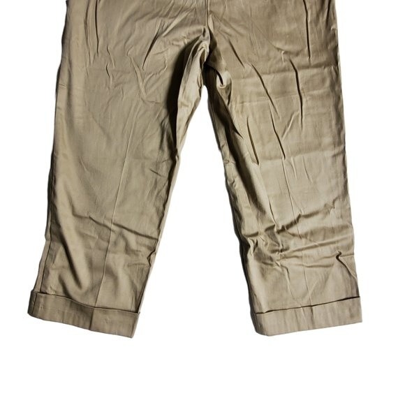 Cato Tan Solid Capri Pants with Belt Loops and Faux Pockets Sz 8 - Picture 6 of 15
